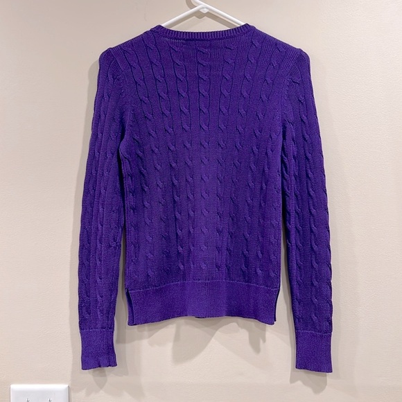 🔥Lauren Ralph Lauren Purple Crew Neck Cable Knit Sweater🔥 - Picture 2 of 6